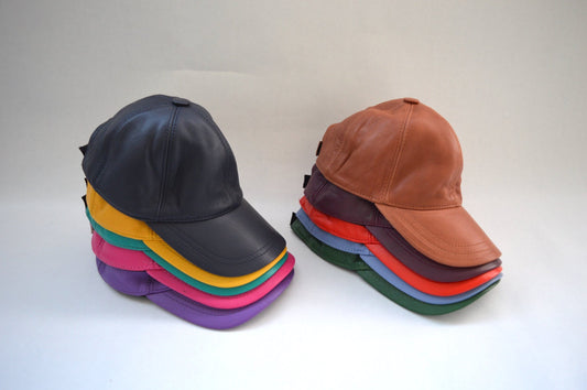 Genuine Leather Baseball Cap: Adjustable Jockey Hat