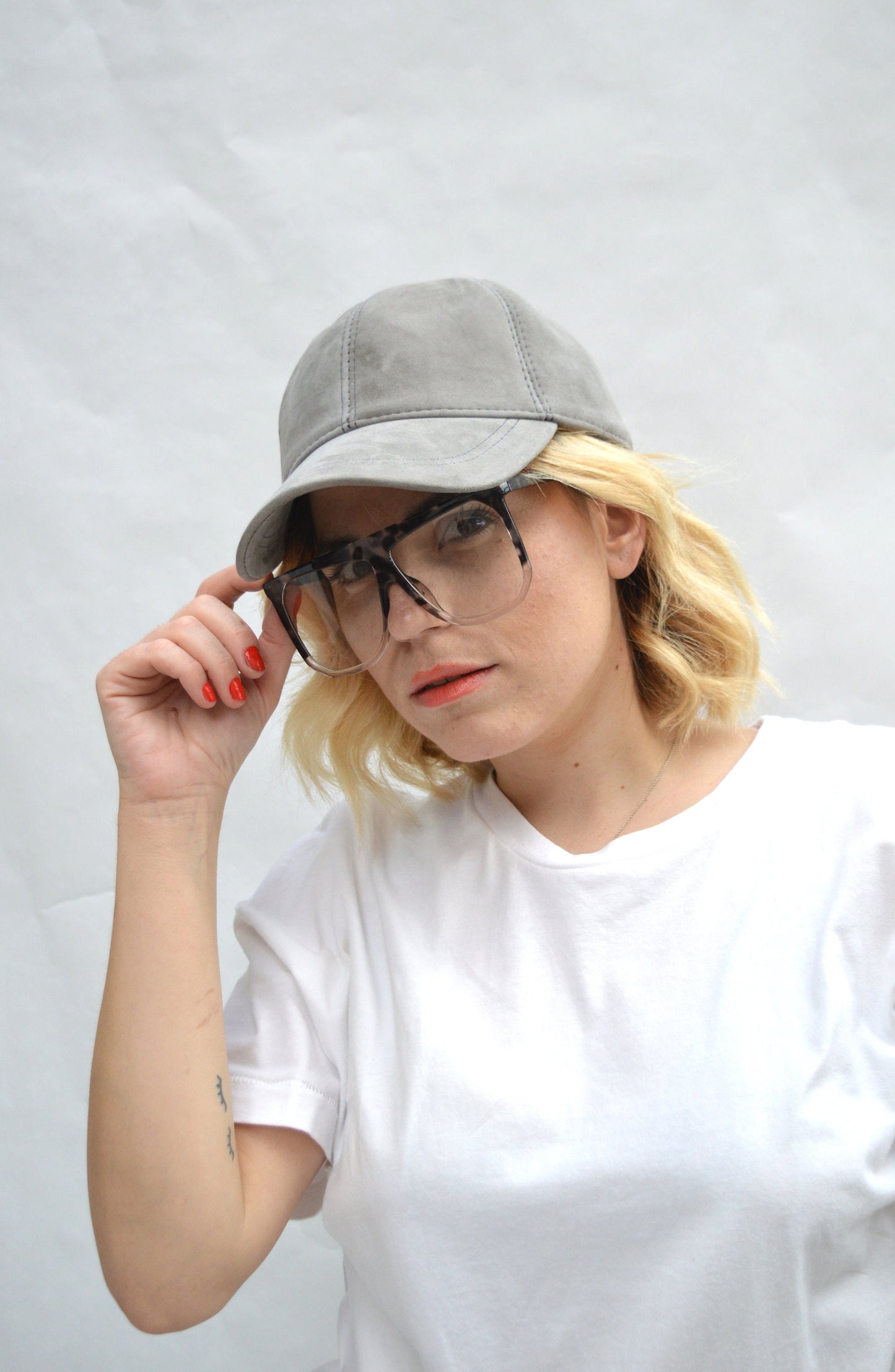 Suede Leather Baseball Cap: Adjustable Genuine Cow Leather