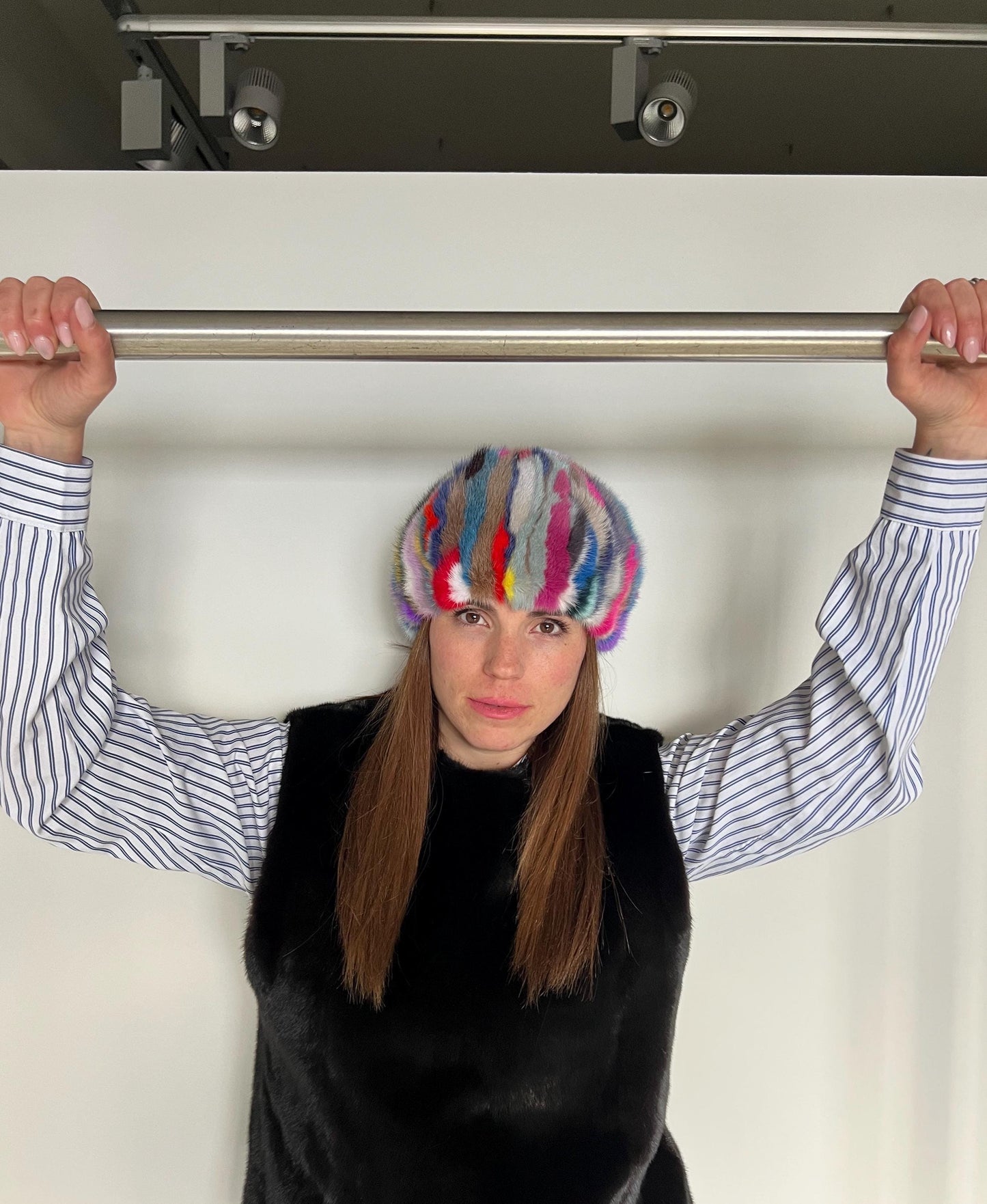 Real Mink Fur Beanie: Multicolored Stylish Hat