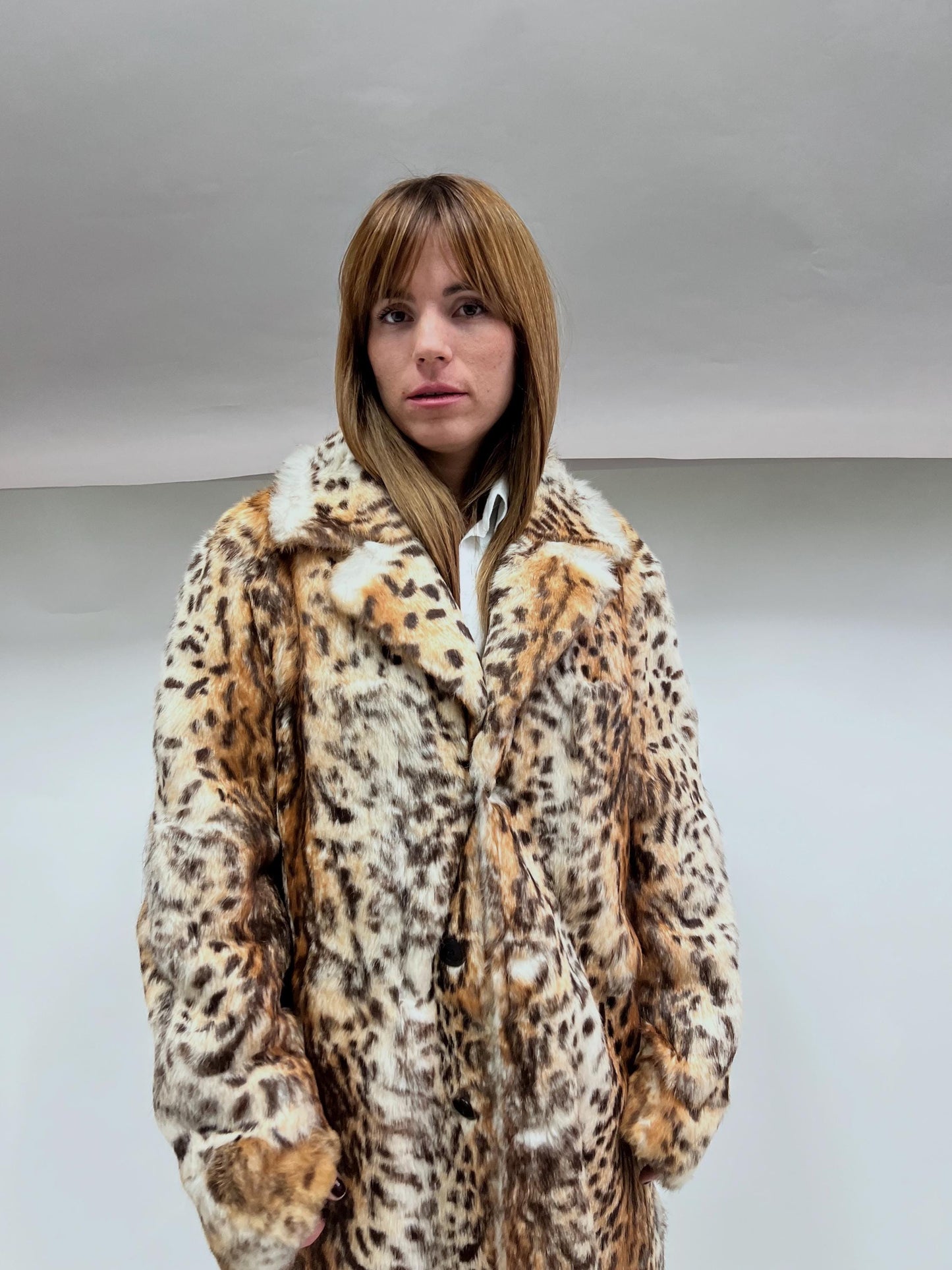 Reversible Rabbit Fur Coat: Brown Leopard Print Jacket