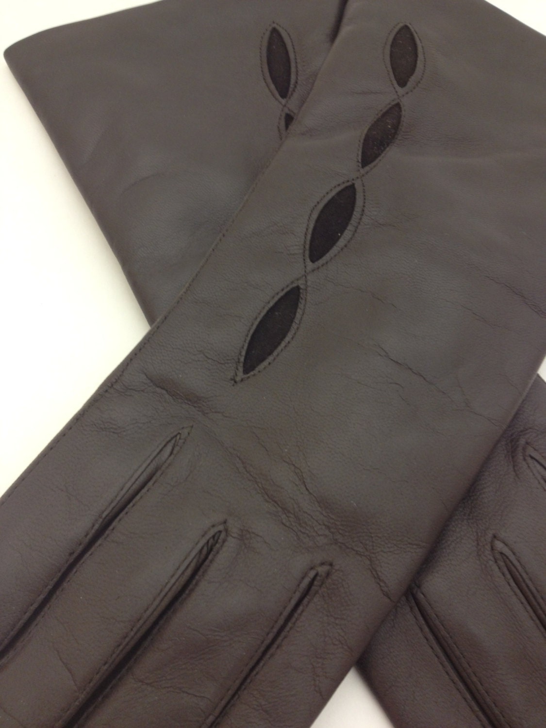 Dark Brown Napa Leather Gloves - Women's Genuine Leather