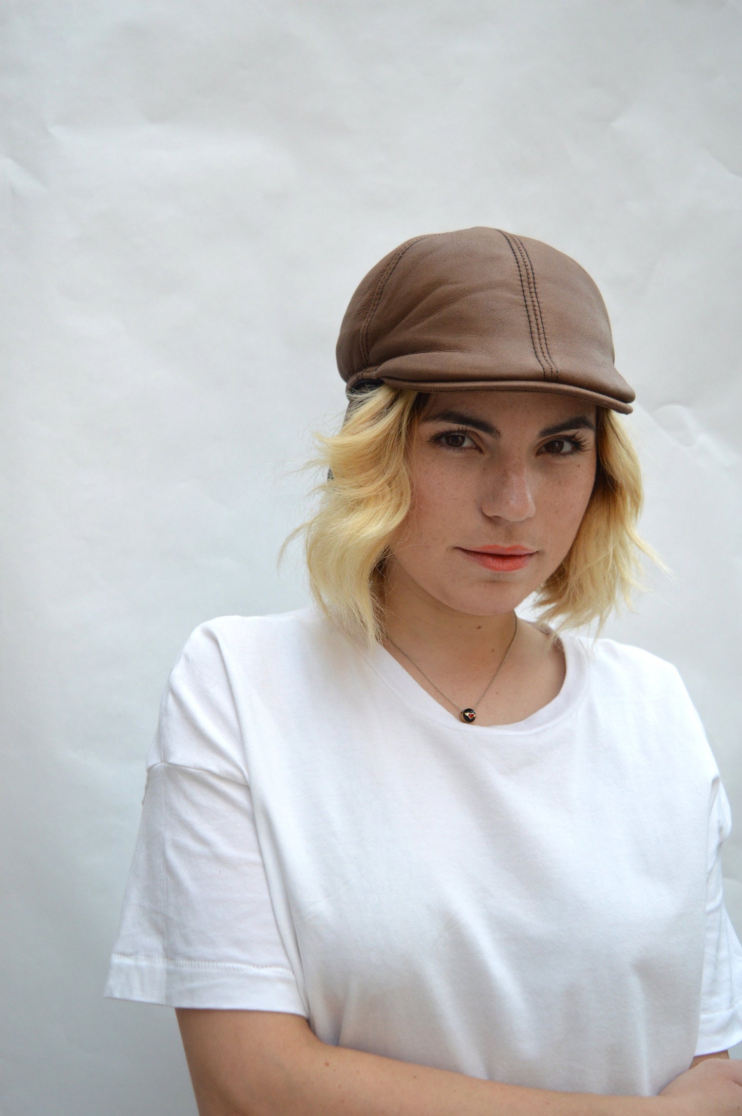 Shearling Equestrian Cap: Sheepskin Cloche Hat with Ear Flaps