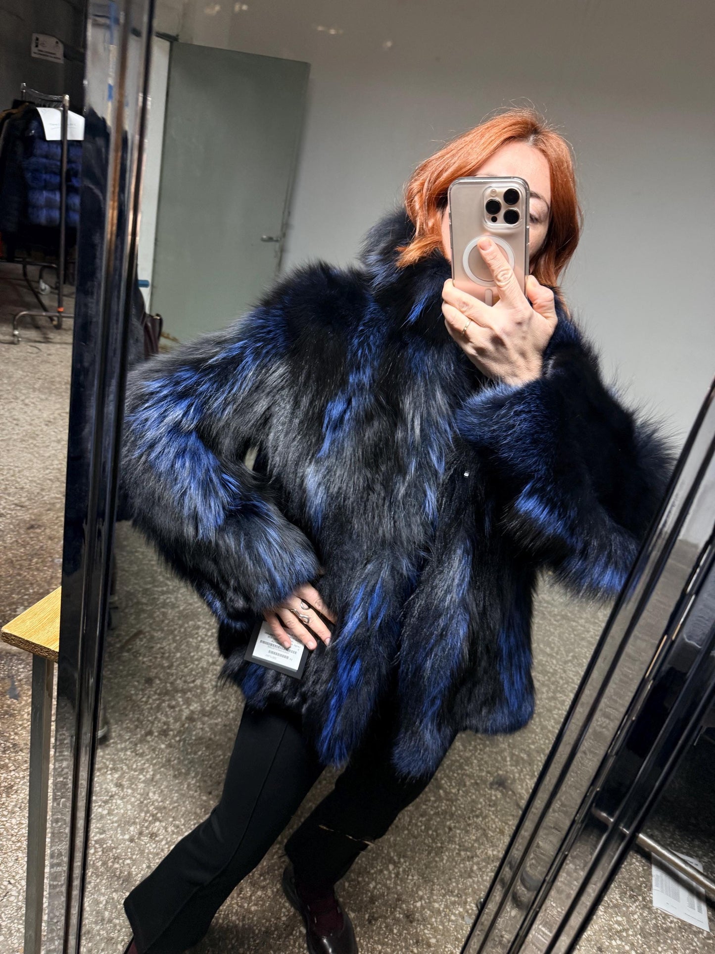 Real Black Fox Fur Jacket: Handmade Winter Coat