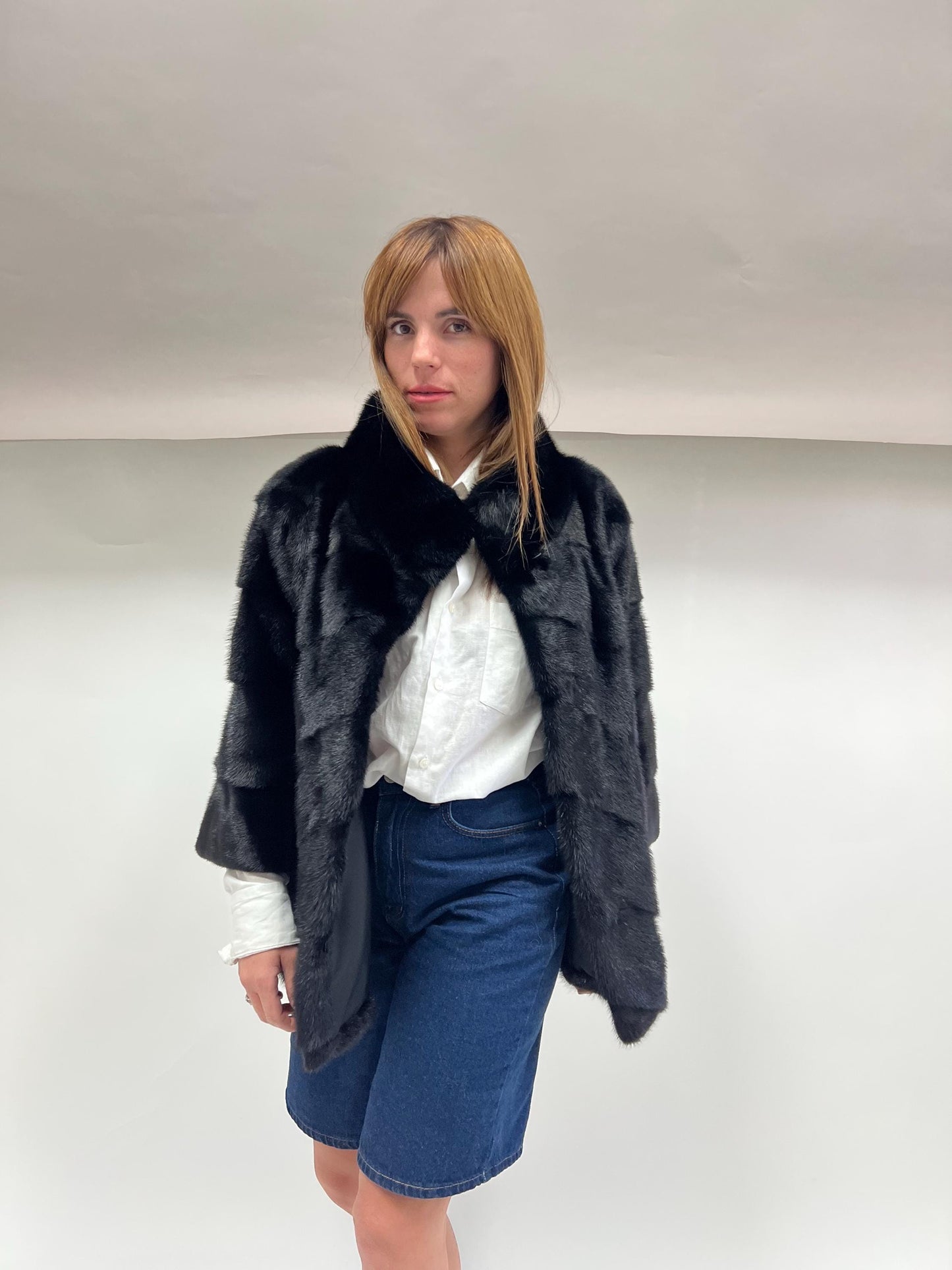 Real Black Mink Fur Coat - Copenhagen Pelt, Lightweight