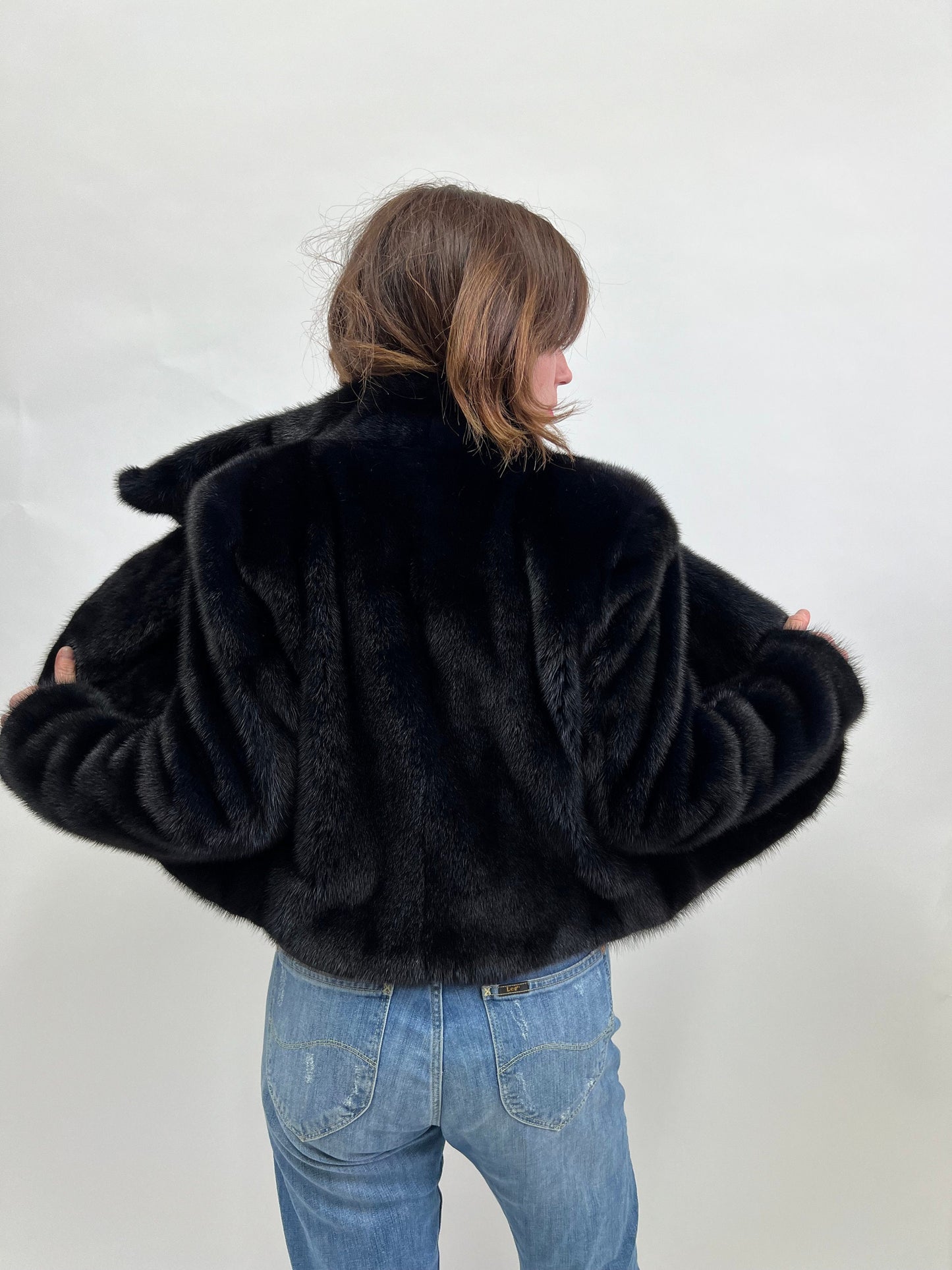 Mink Fur Bolero Jacket: Midnight Blue Copenhagen Fur, Size Small