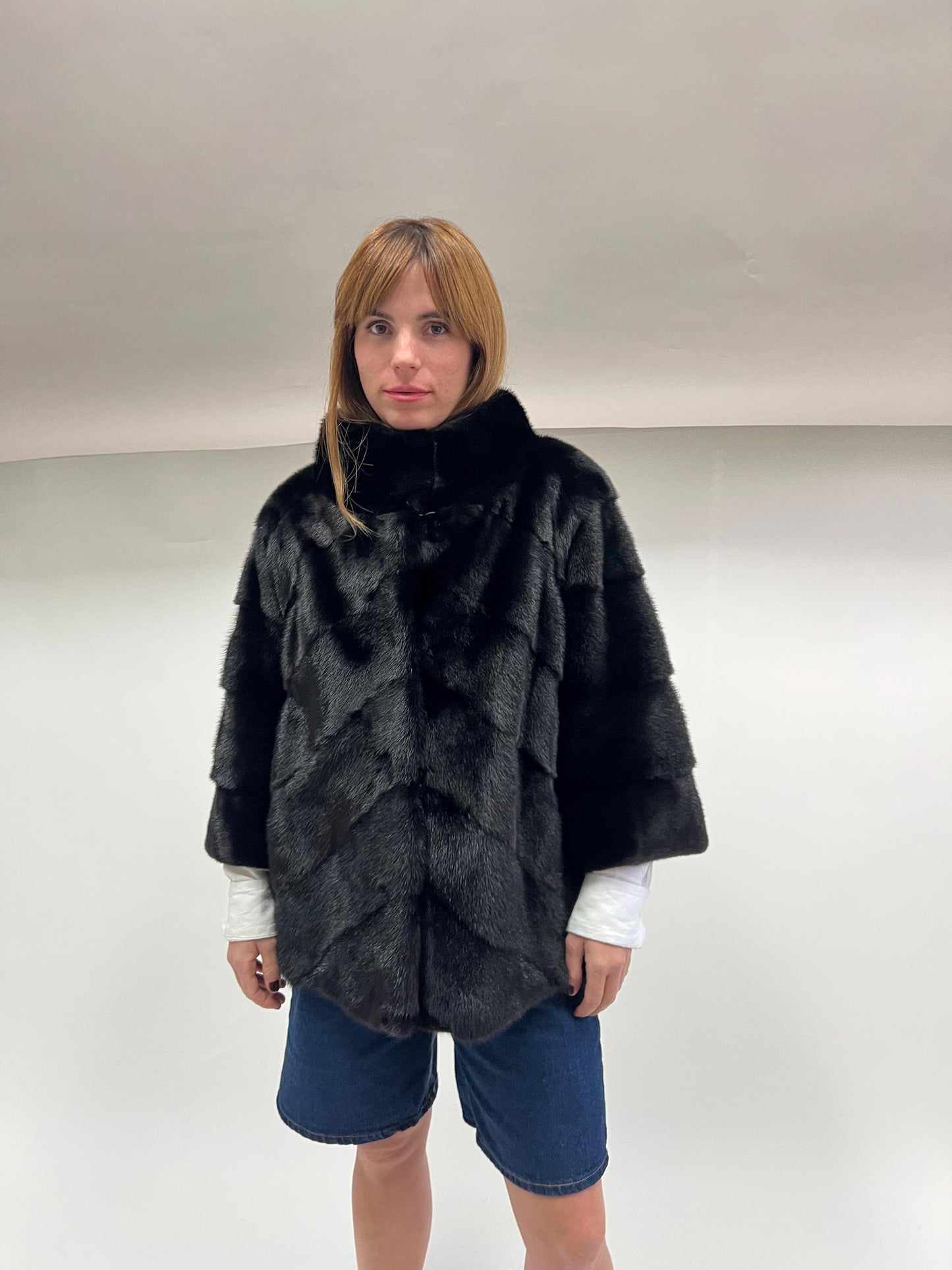 Real Black Mink Fur Coat - Copenhagen Pelt, Lightweight