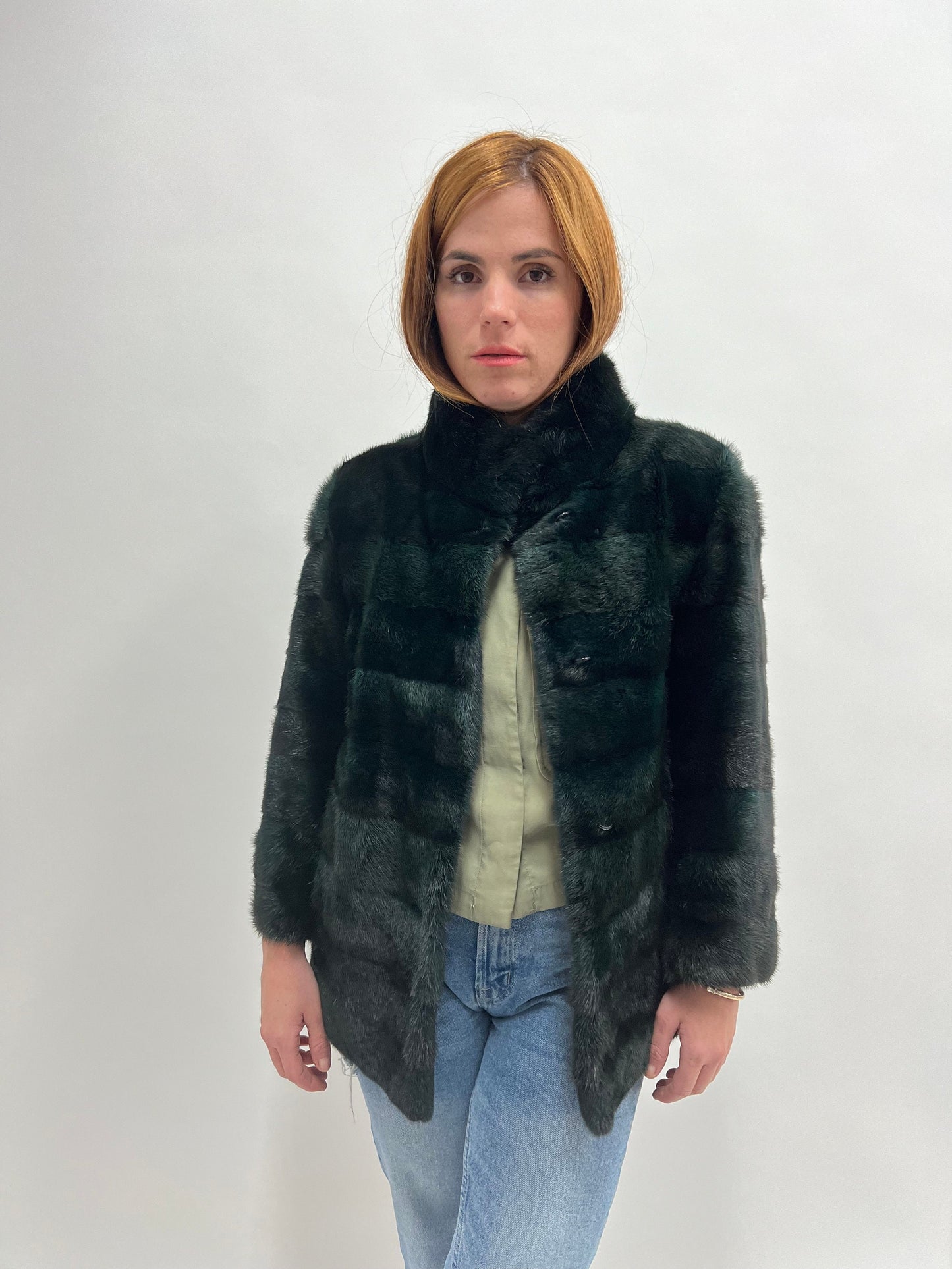Emerald Dyed Mink Fur Jacket: Lightweight Full Skin Coat