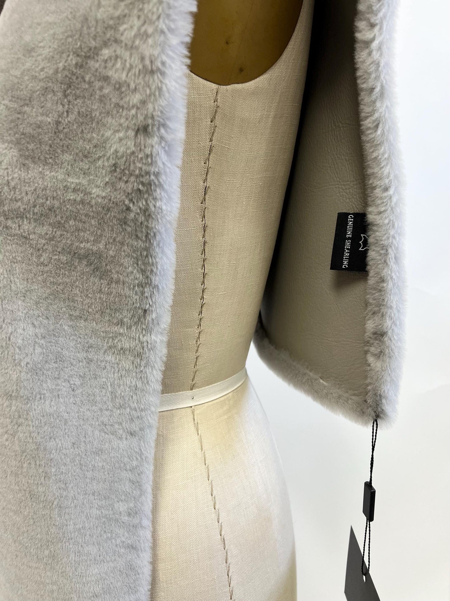 Turtleneck  warmer Gray Shearling Poncho Shawl: Alongside with Cuffs.