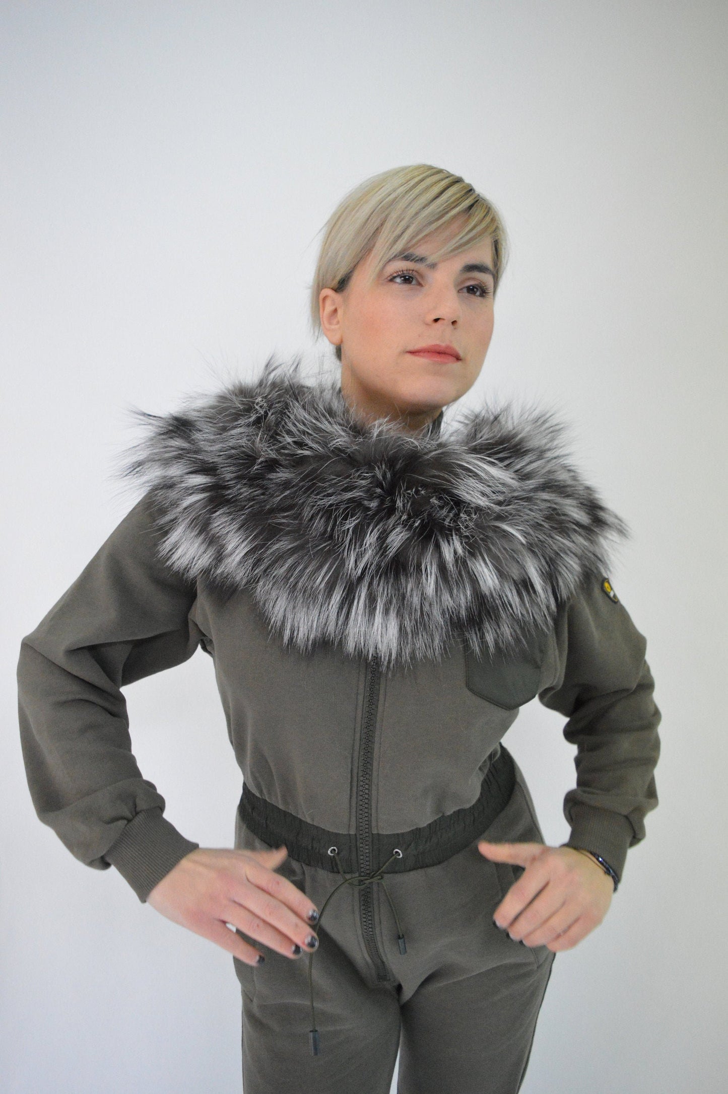 Real Silver Fox Fur Collar: Bridal Winter Stole Shawl