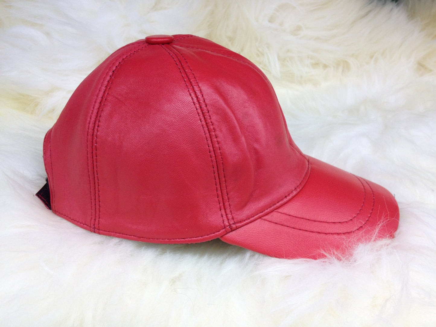 Nappa Leather Cap: Adjustable Velcro Genuine Cowhide Hat