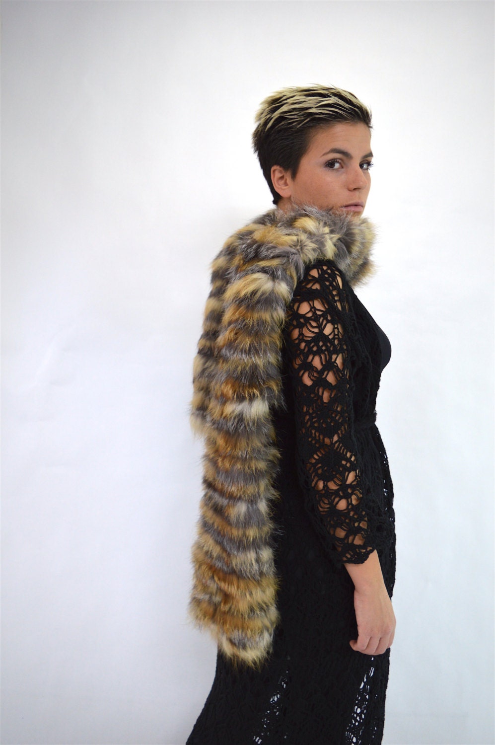 Real Fox Fur Scarf: Extra Long Neck Warmer Wrap