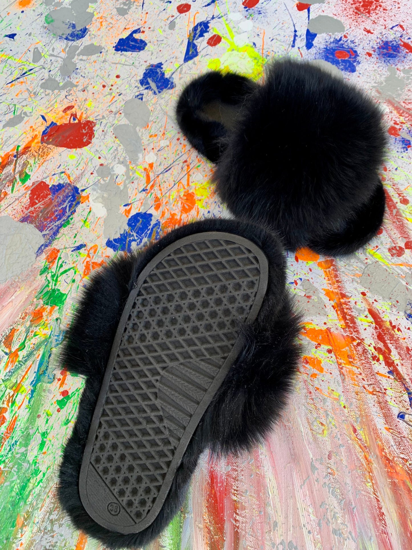 Real Fox and Mink Fur Slides: Luxury Slippers