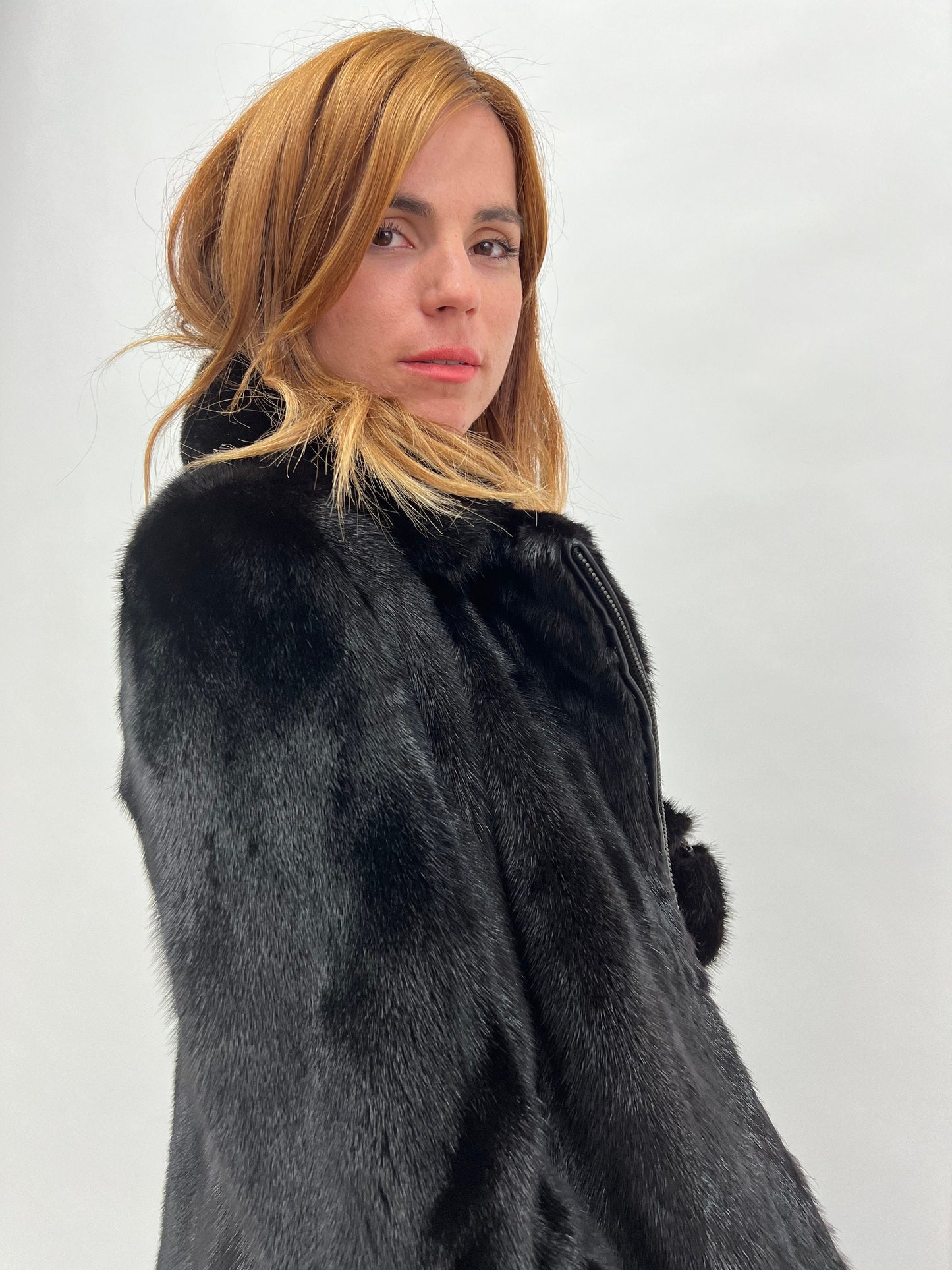 Black Mink Fur Biker Jacket: Silver Hardware, Luxury Women's Gift