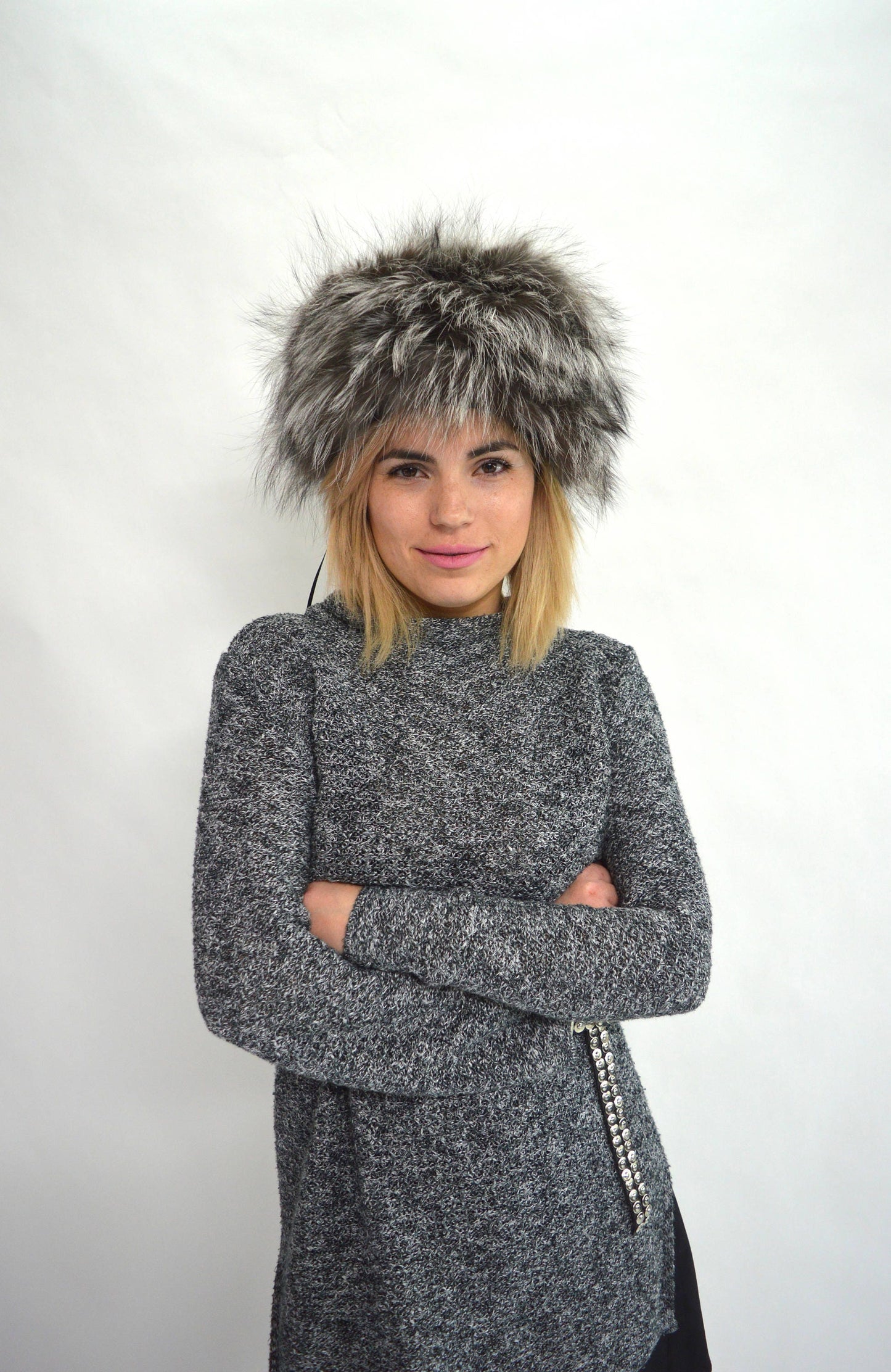 Real Fox Fur Cossack Hat, Women's Winter Warmer