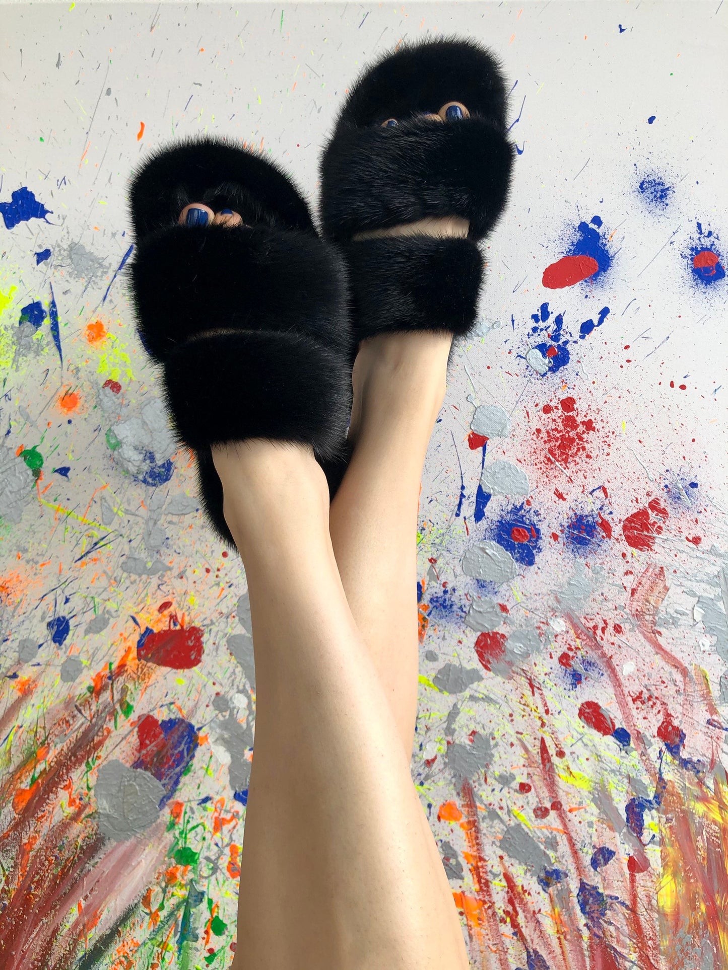 Pink Mink Fur Slides: Luxury Fur Slippers