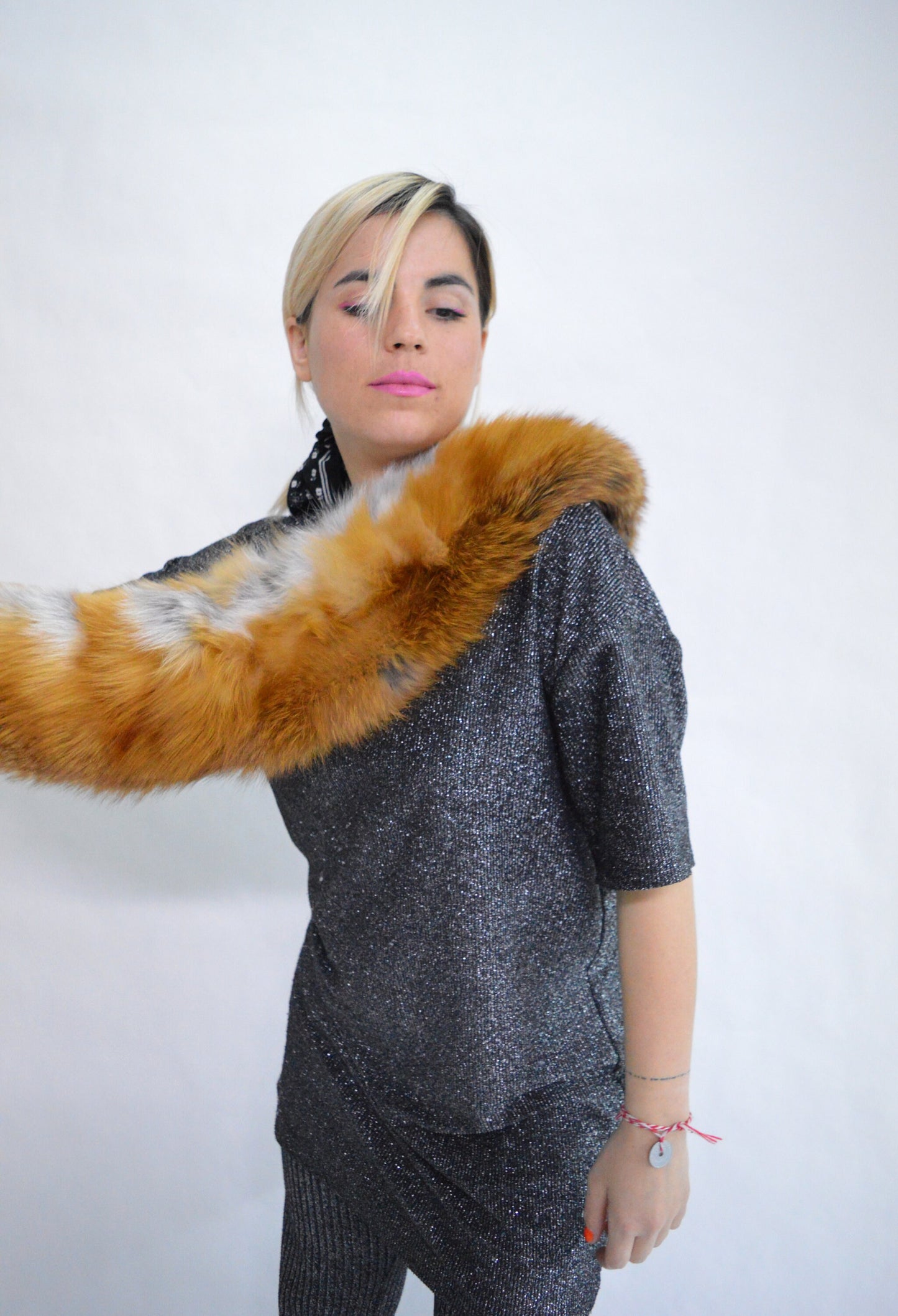Red Fox Fur Collar Scarf: Genuine Fur Neck Warmer