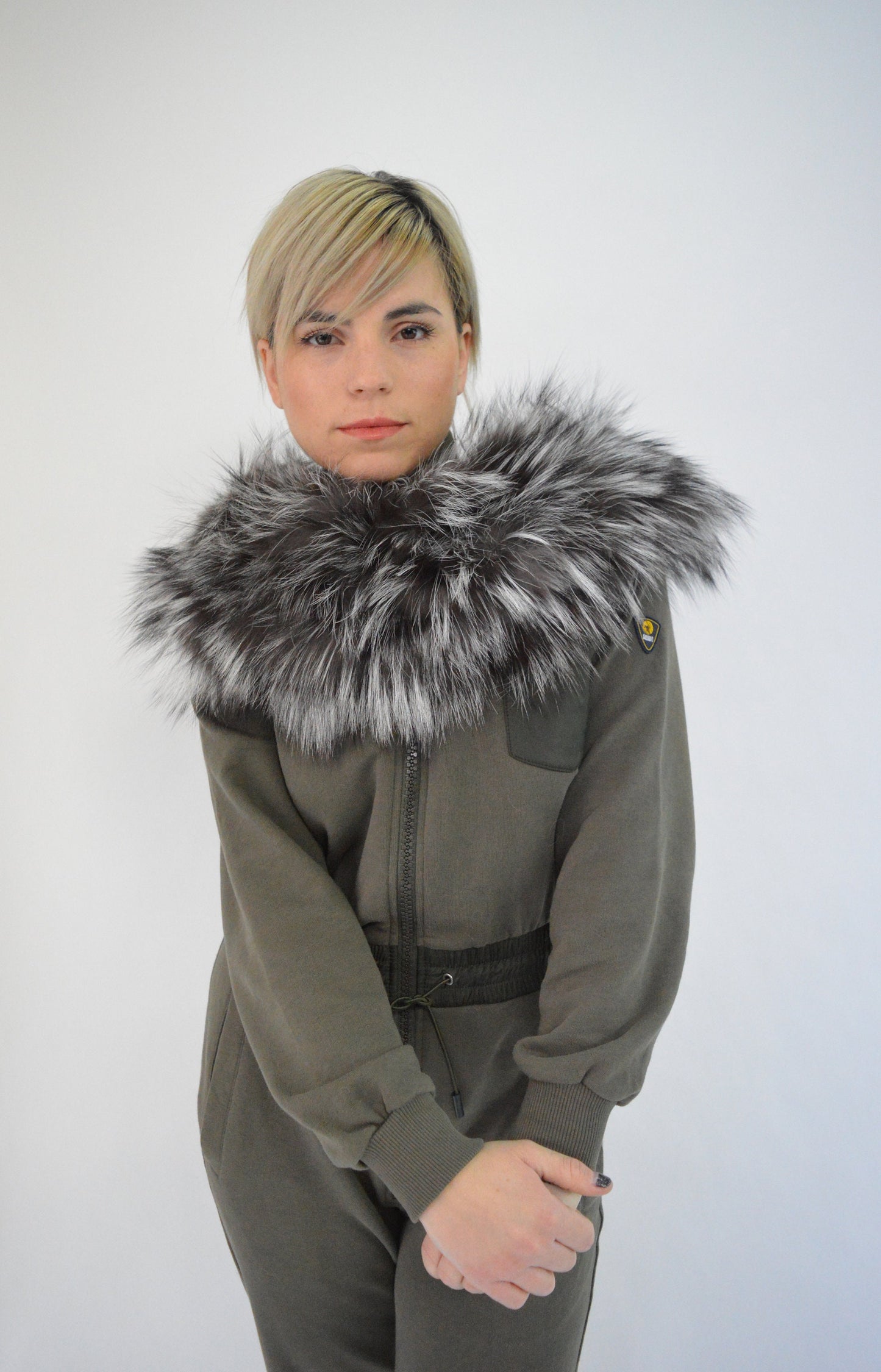 Real Silver Fox Fur Collar: Bridal Winter Stole Shawl