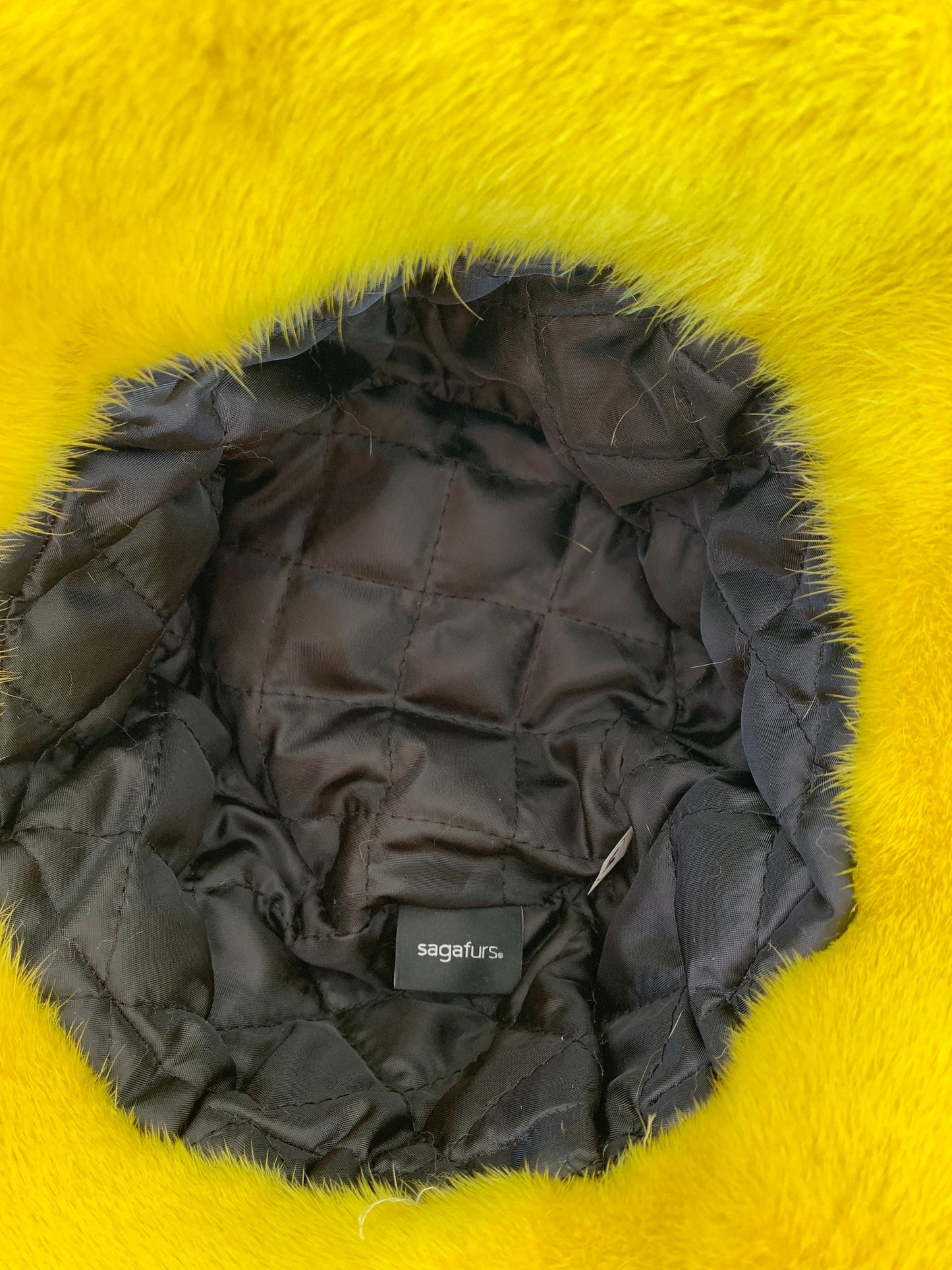 Handmade Yellow Mink Fur Bucket Hat: Luxury Winter Warmer