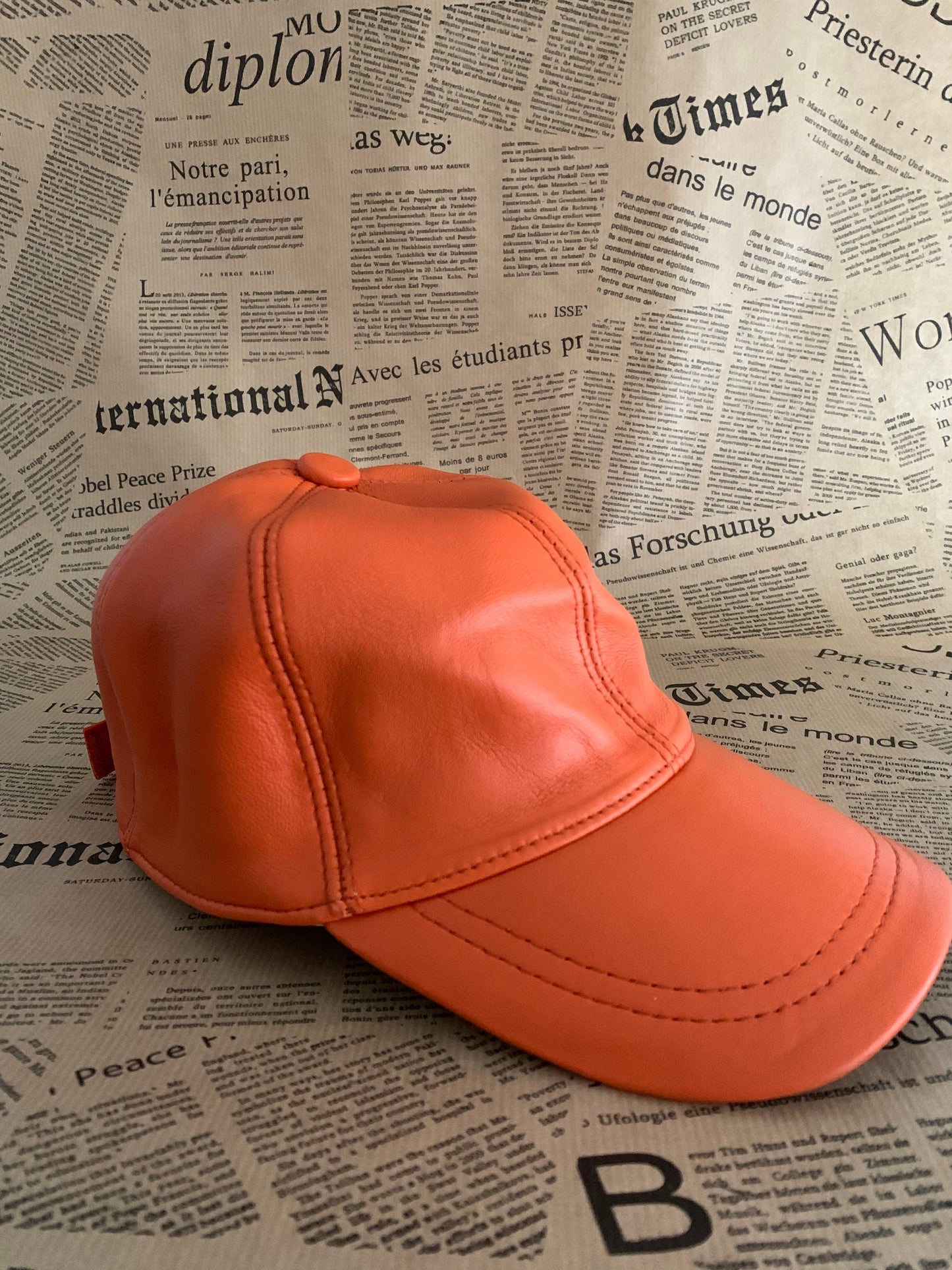 Genuine Leather Baseball Cap: Adjustable Nappa Leather Hat