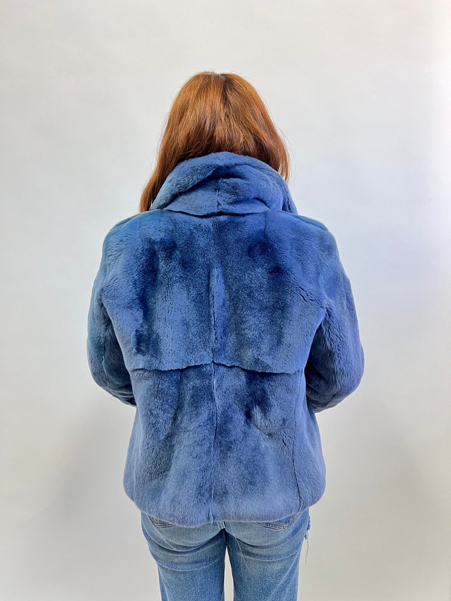 Rex Rabbit Fur Biker Jacket: Silver Hardware, Luxury Women's Gift