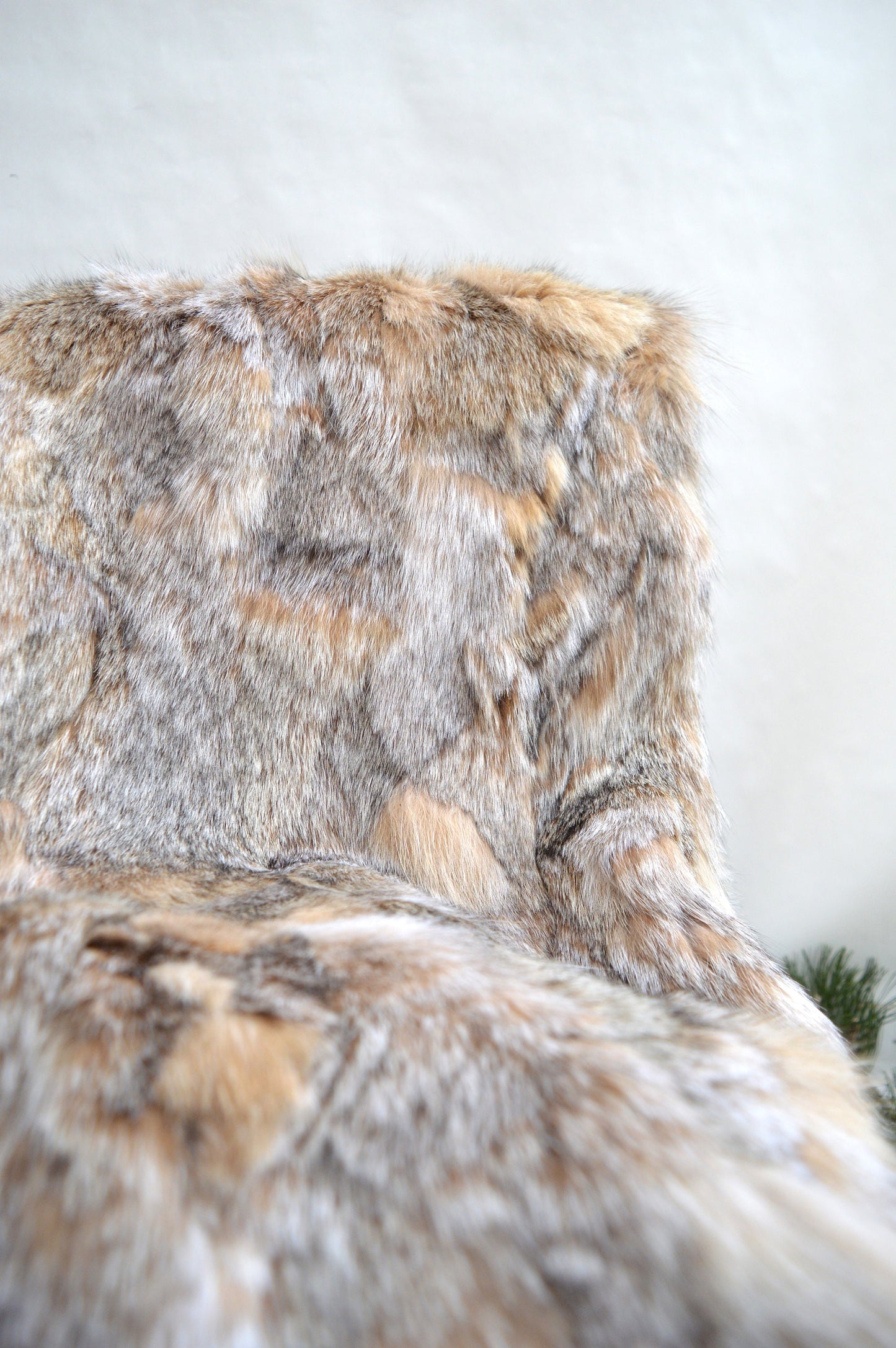 Real Fox Fur Throw Blanket: Luxury Bedspread, Warm Deco (82.61x45.2 inches)