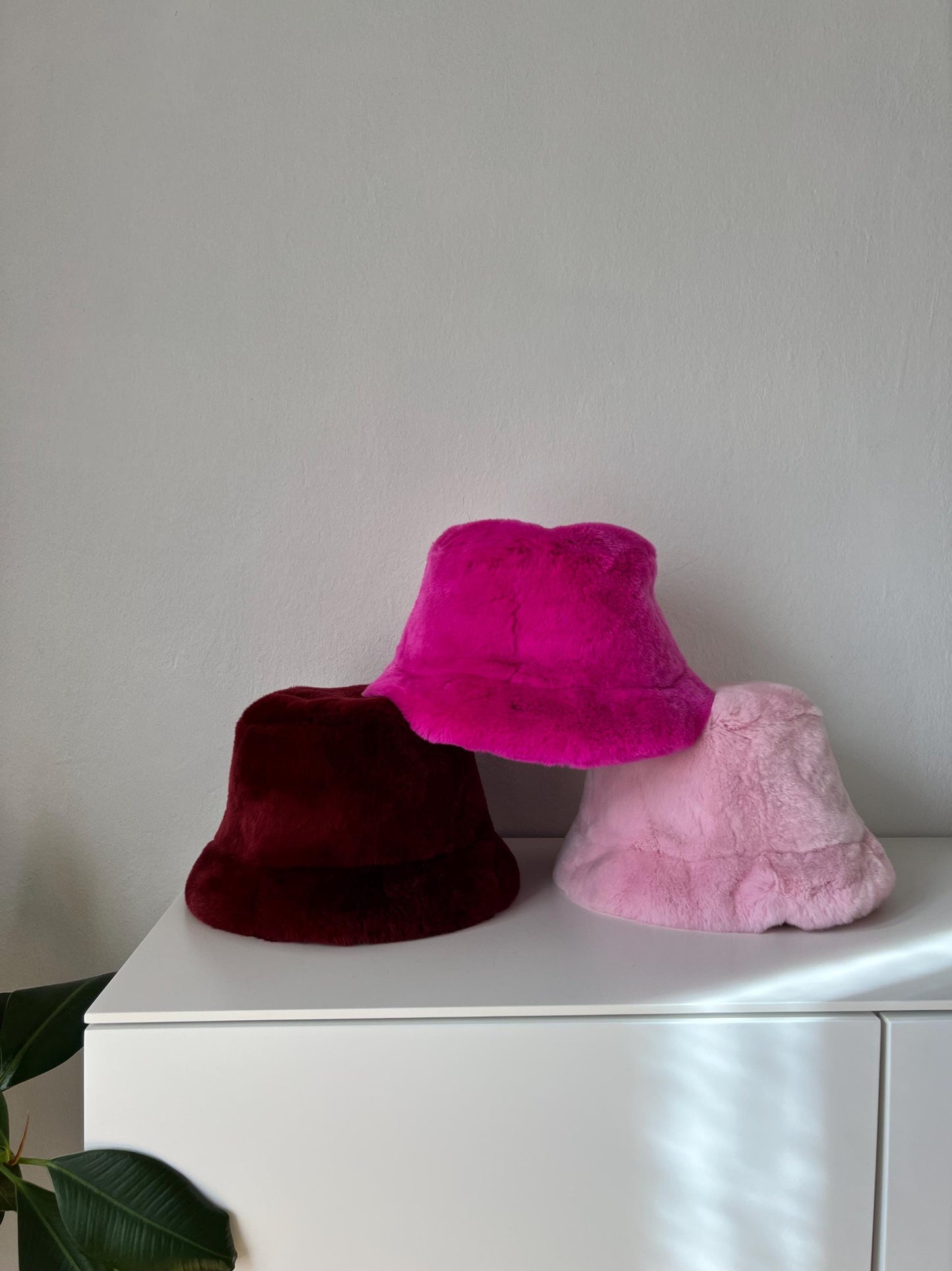 Handmade Mink Fur Bucket Hat: Yellow Fur Warmer